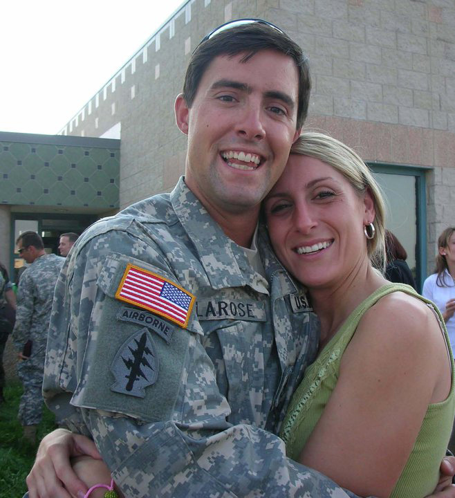 Frank LaRose in military uniform with his wife